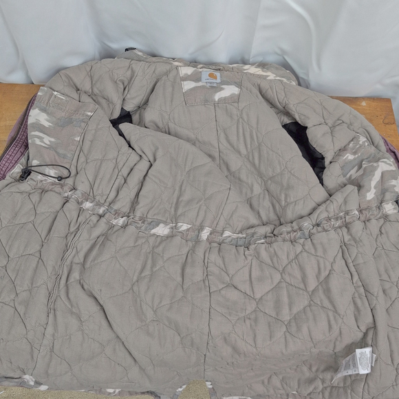 Women's Carhartt Fryeburg Lavender Insulated Hooded Coat Medium - Picture 8 of 8